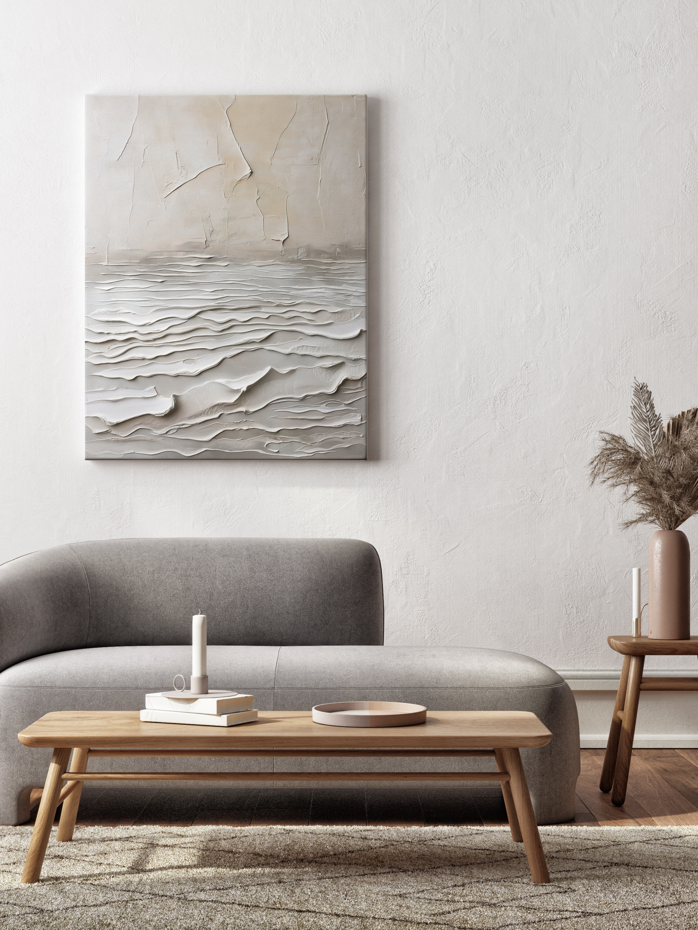 Picture of Ivy Bronx Modern Abstract Painting | Neutral Textured Art |Wall Decor ...